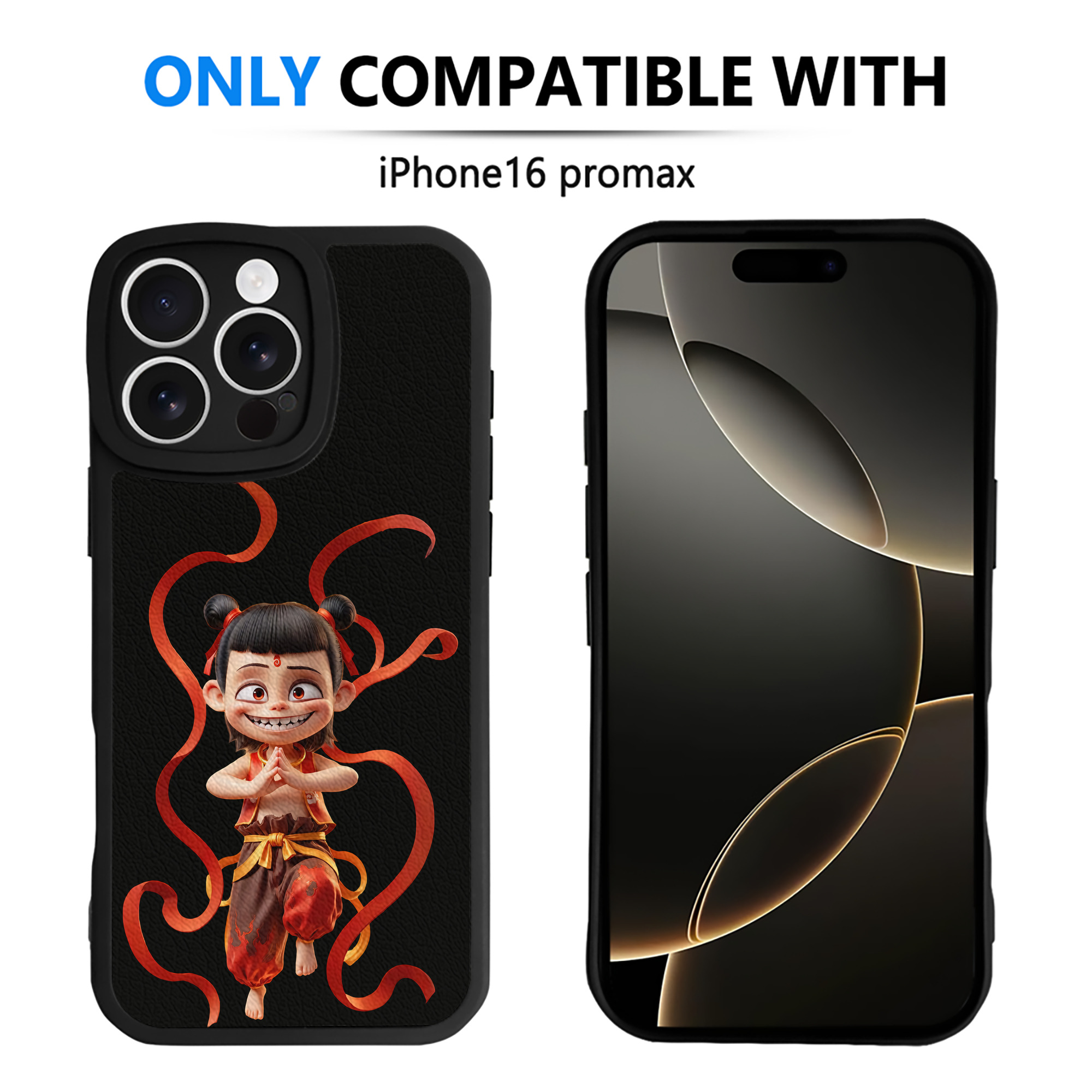 （画像用） Ne Zha 2 ナタ 魔童の大暴れ 【iPhone 16シリーズ対応】シリコンスマホケース（レザー調） 材質：シリコン